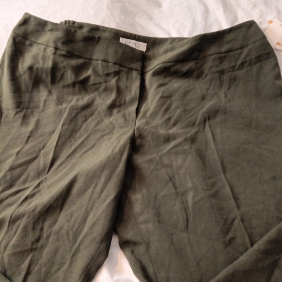 Kasper Pants Womens 24W Green Basil‎ Pull On Straight Leg Career Office New Tags - Picture 1 of 16